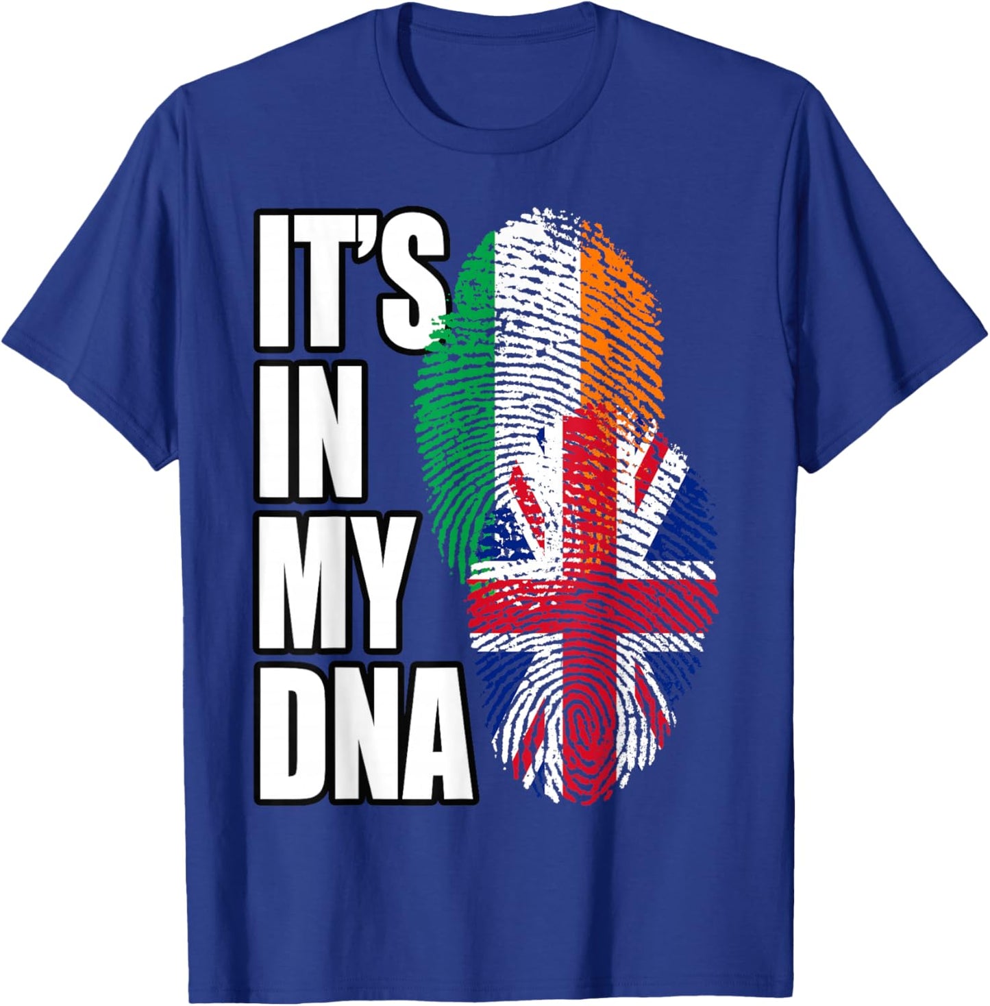 British And Irish Mix DNA Flag Heritage T-Shirt - T-Shirt | Royal