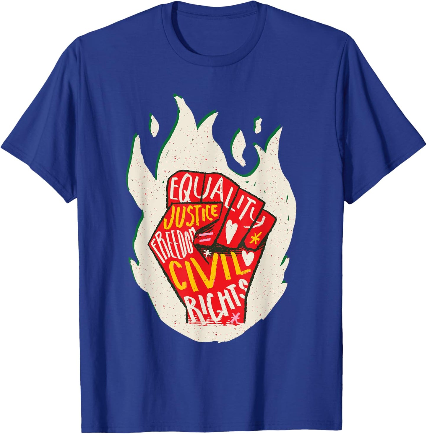 Black History Month Black Fist Shirt Men Kids Fire T-Shirt - T-Shirt | Royal