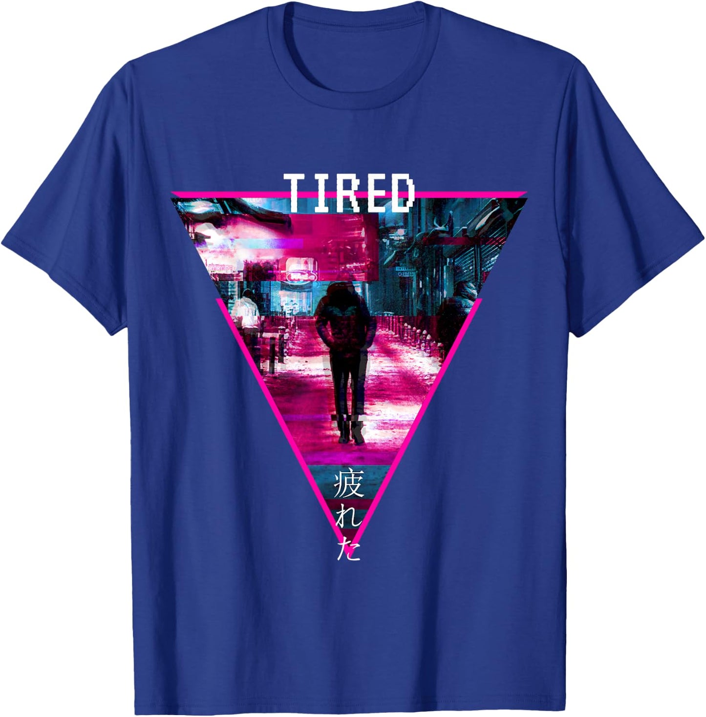 Glitchcore Weirdcore Aesthetic Hyperpop Tired Japanisch T-Shirt - T-Shirt | Royal