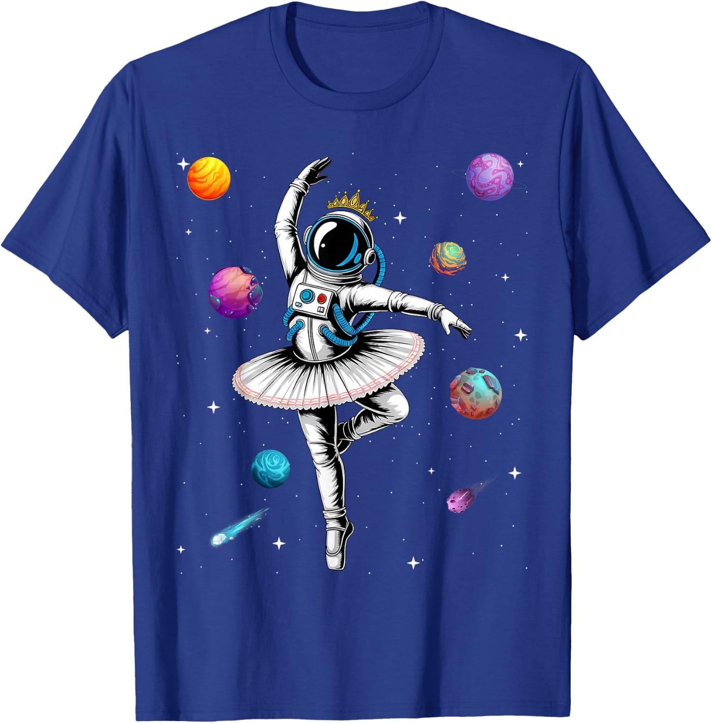 Astronaut Ballerina Space Ballet Women Girls Kids Toddler T-Shirt - T-Shirt | Royal