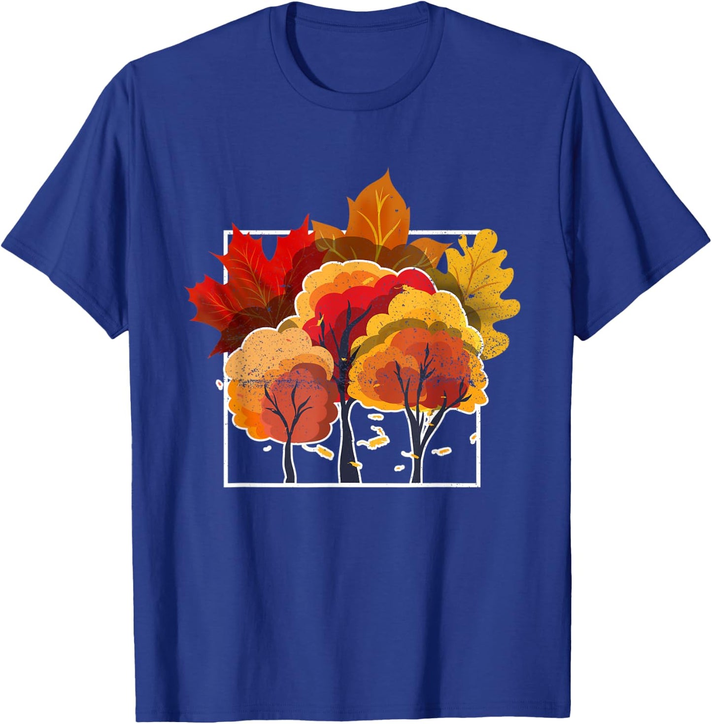 Nature Forest Leaves Autumn Trees Fall T-Shirt - T-Shirt | Royal