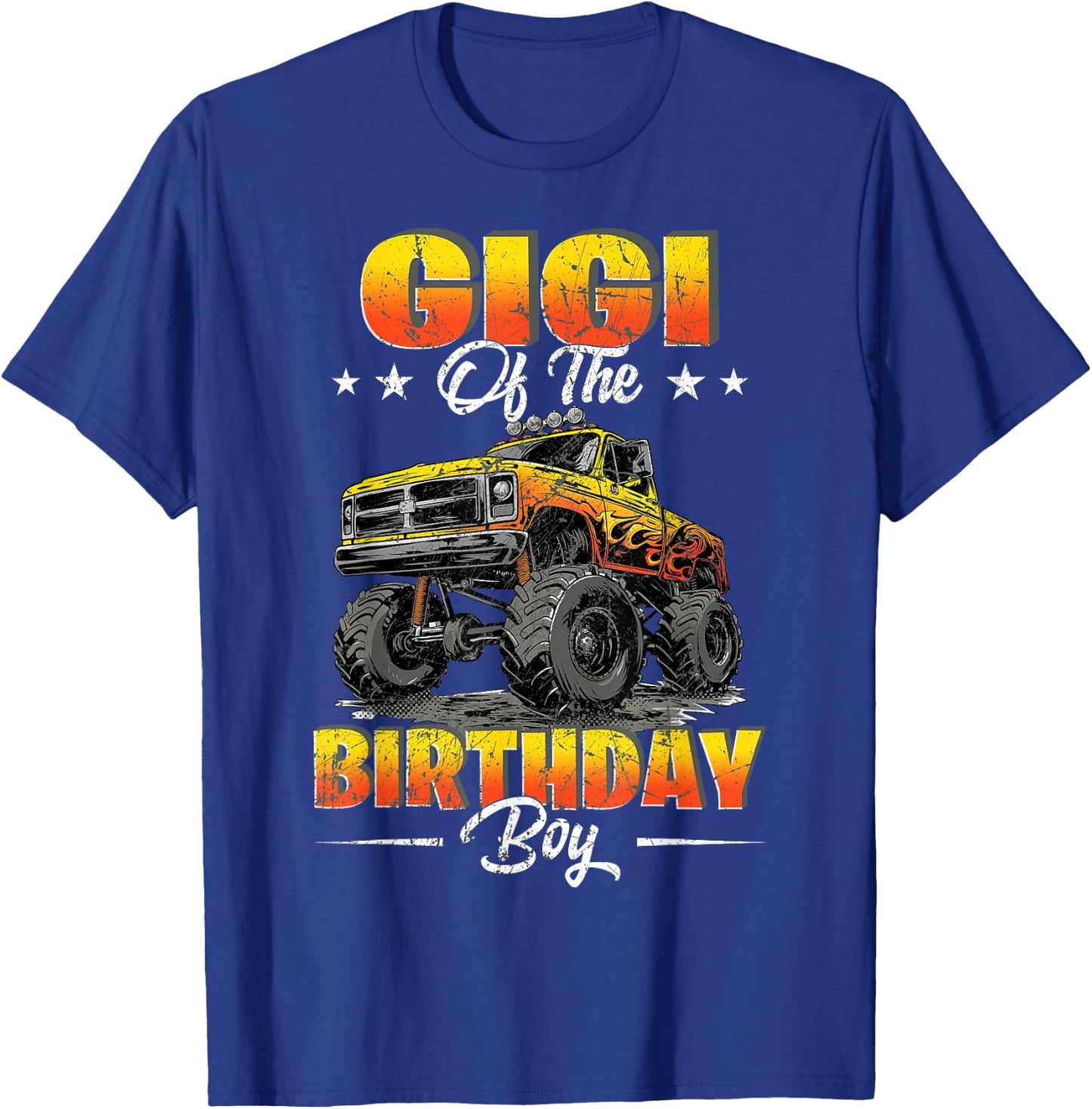 Gigi Of The Birthday Boy Monster Truck Birthday Family T-Shirt - T-Shirt | Royal