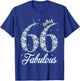 66 Year Old Its My 66th Birthday Queen Diamond Heels Crown T-Shirt - T-Shirt | Royal