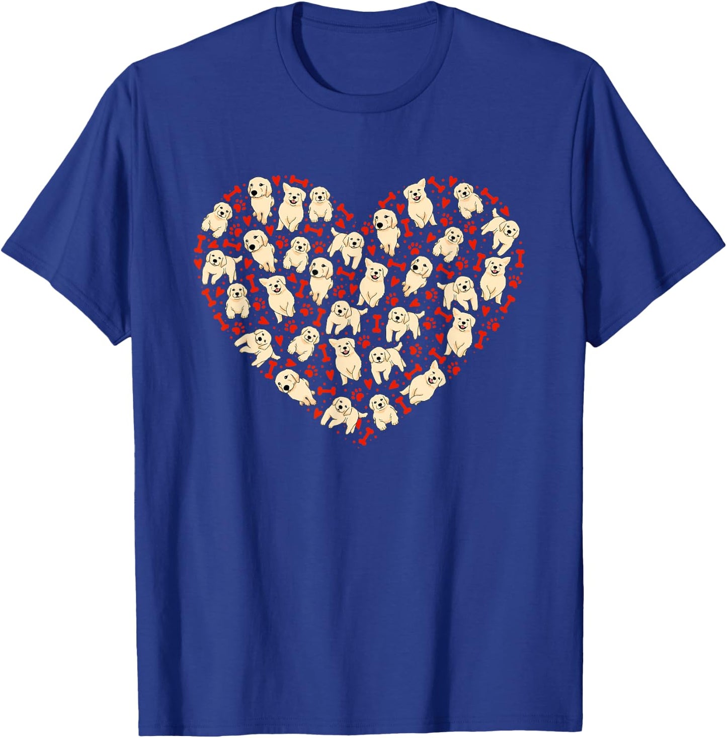 Golden Retriever Valentine Hearts Dog Lovers Valentines Day Men Women T-Shirt - T-Shirt | Royal