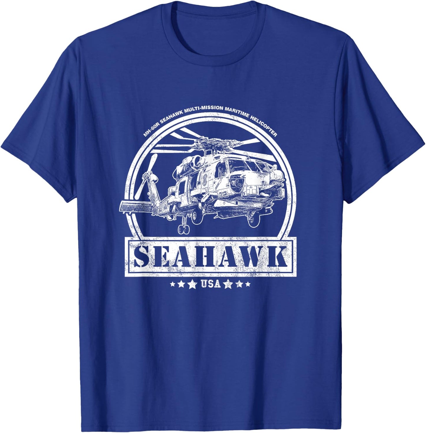 MH-60 Seahawk Helicopter T-Shirt - T-Shirt | Royal