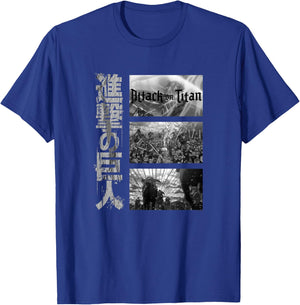 Attack on Titan Season 3 Three Scenes with Kanji Anime T-Shirt - T-Shirt | Royal