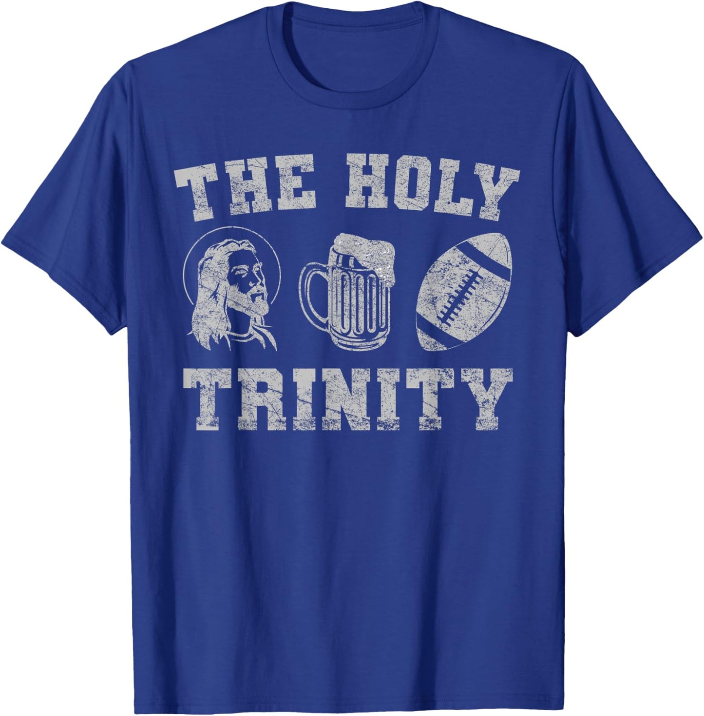 Sunday Plans Jesus Beer Fantasy Football Funny Football T-Shirt - T-Shirt | Royal