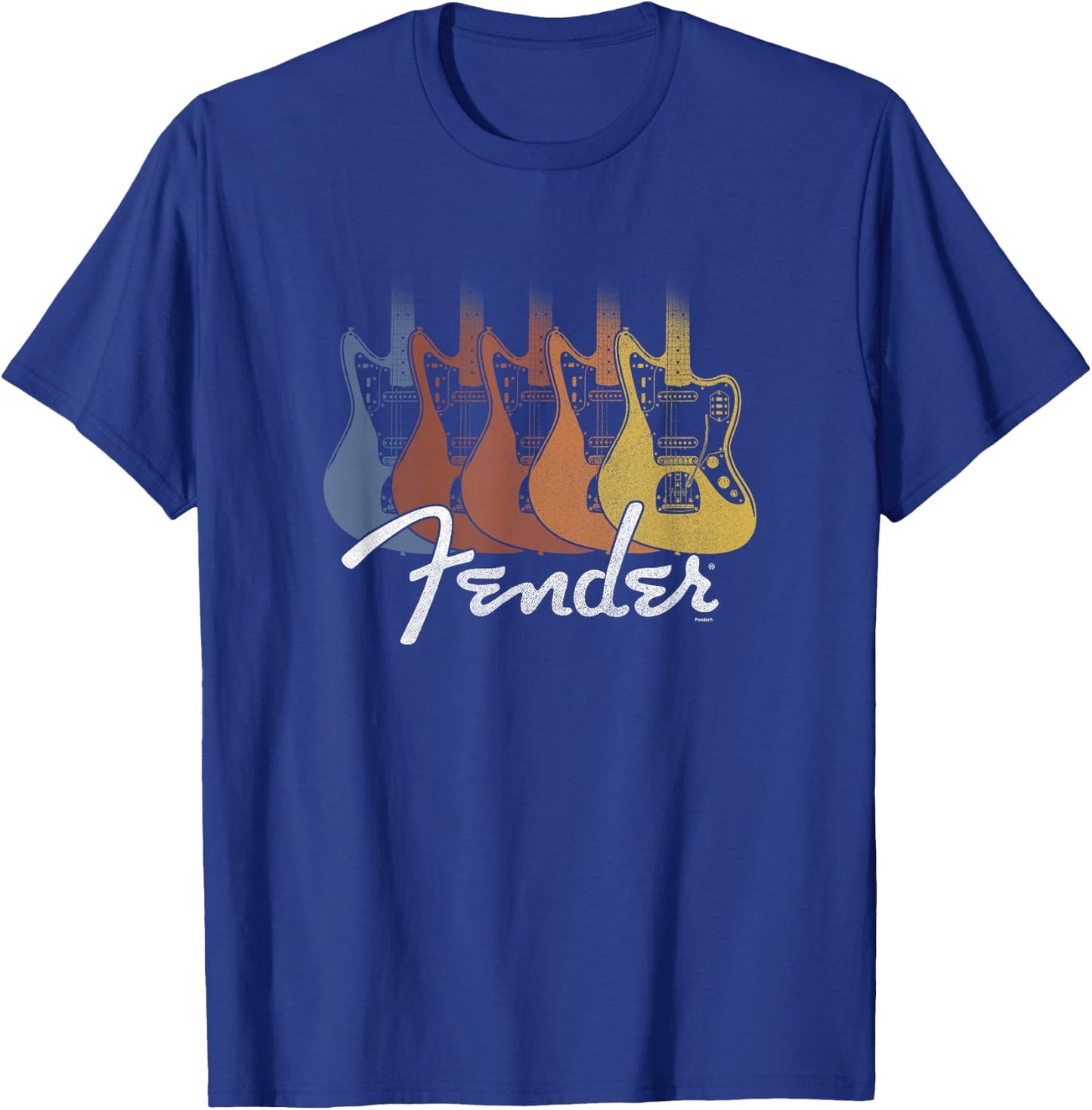 Fender Retro Rainbow Jazzmaster Lineup T-Shirt - T-Shirt | Royal