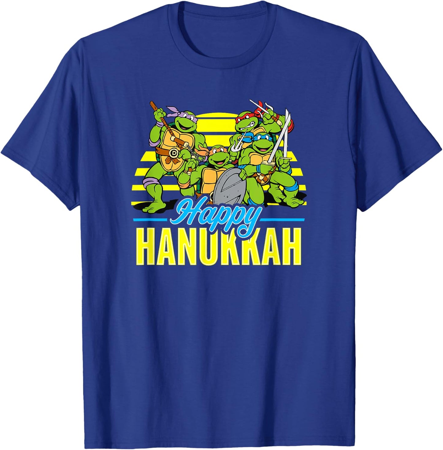 Teenage Mutant Ninja Turtles Group Happy Hanukkah T-Shirt - T-Shirt | Royal