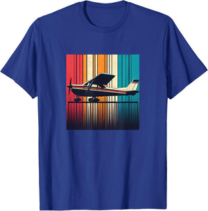 C-172 Skyhawk Vintage C172 Airplane Retro Sunset Pilot T-Shirt - T-Shirt | Royal