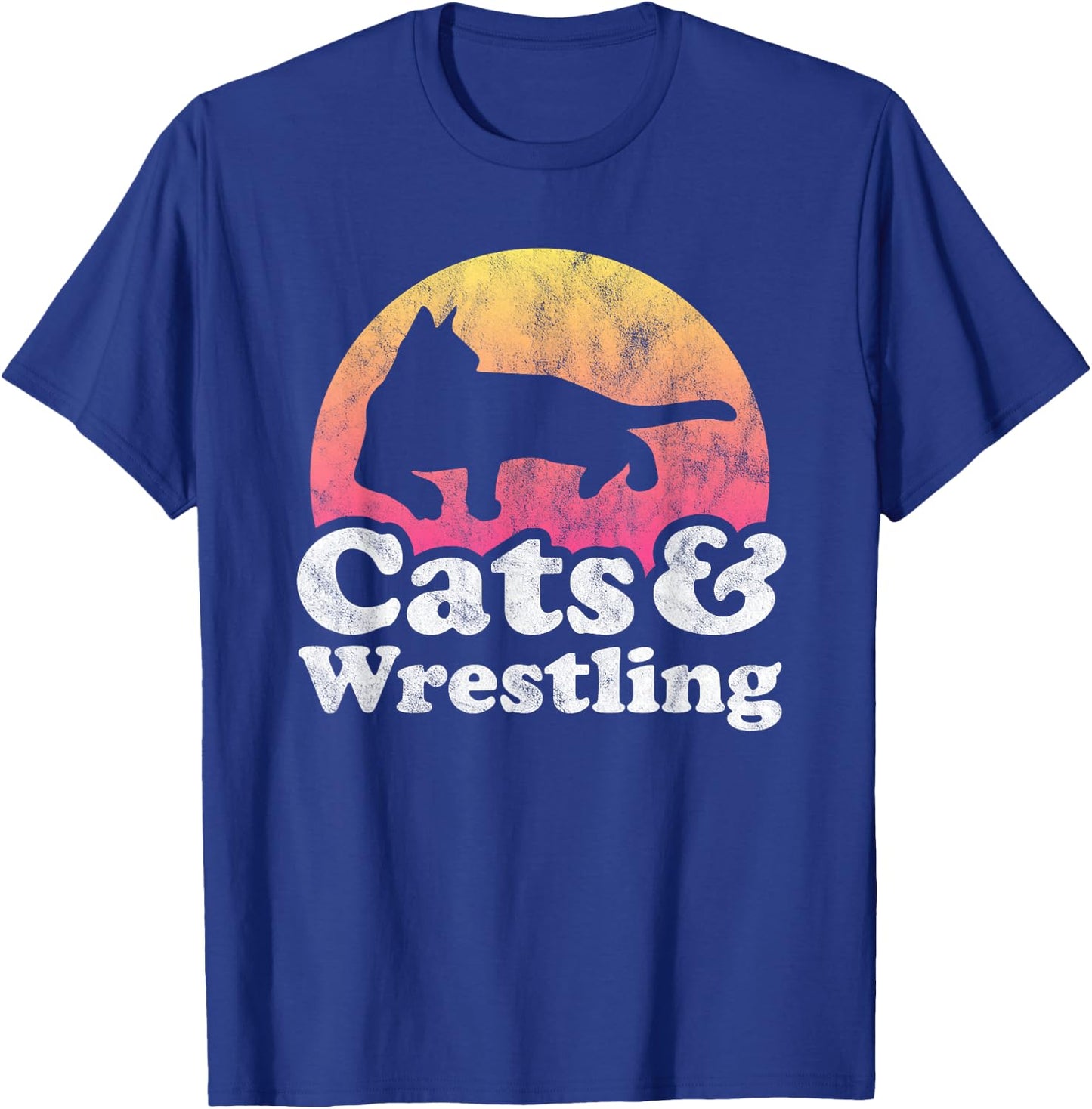 Cats and Wrestling Men's or Women's Cat and Wrestler T-Shirt - T-Shirt | Royal