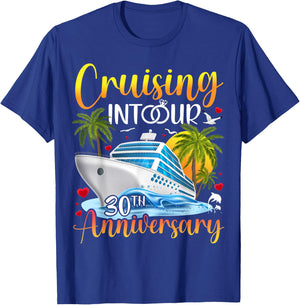 Couple Matching Cruising Into Our 30th Anniversary Cruise T-Shirt - T-Shirt | Royal