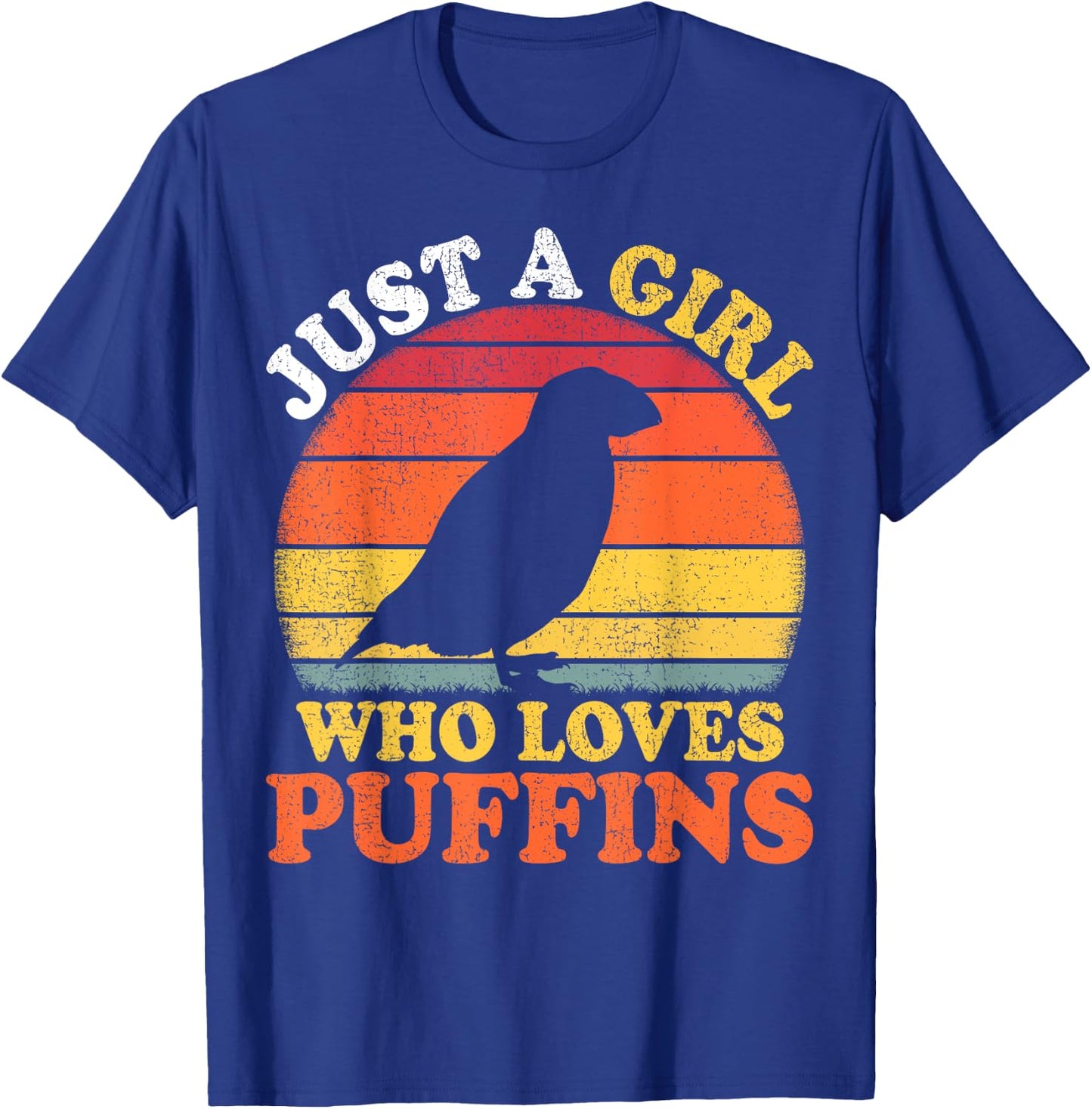 Puffin Bird Vintage Just A Girl Who Loves Puffins T-Shirt - T-Shirt | Royal