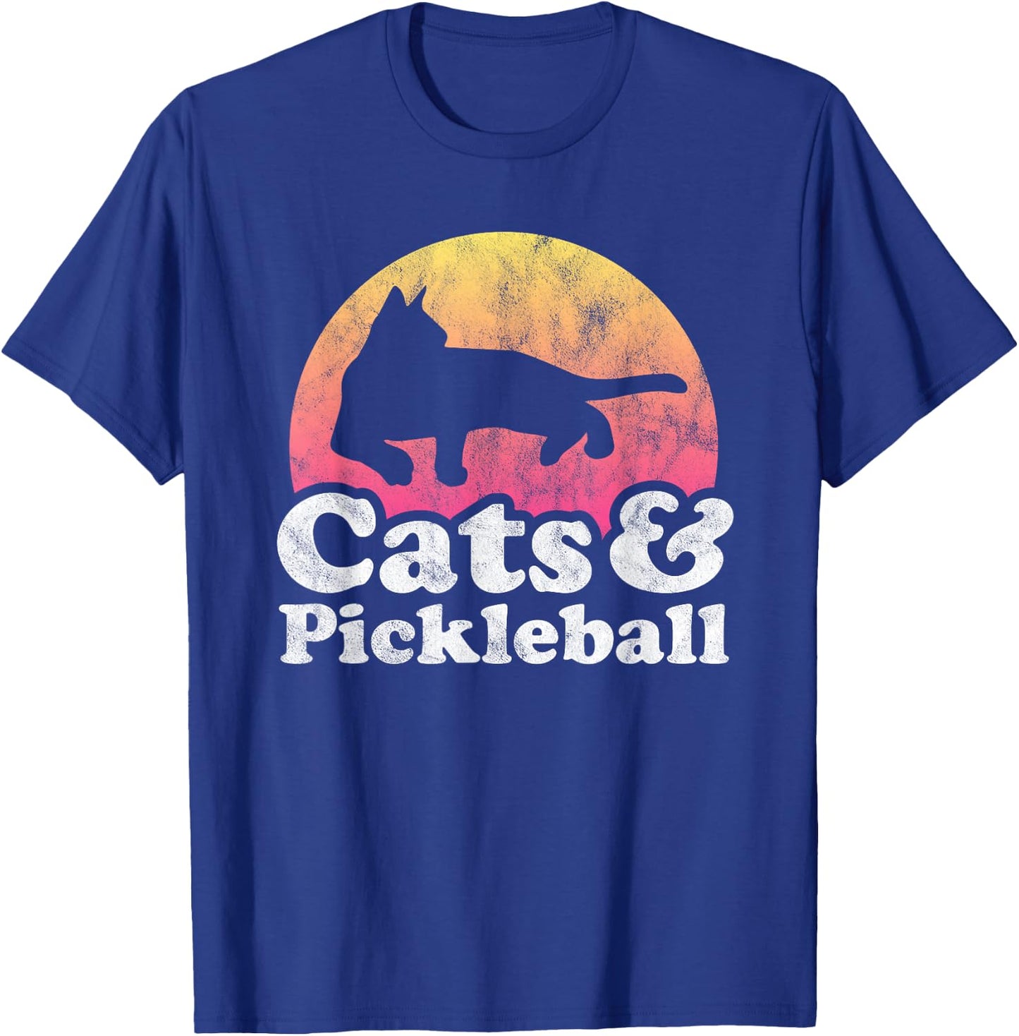 Cats and Pickleball Men's or Women's Cat T-Shirt - T-Shirt | Royal