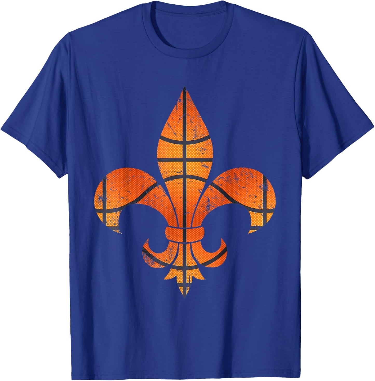 Basketball Mardi Gras Boys Men Catcher Fleur-de-lis Funny T-Shirt - T-Shirt | Royal