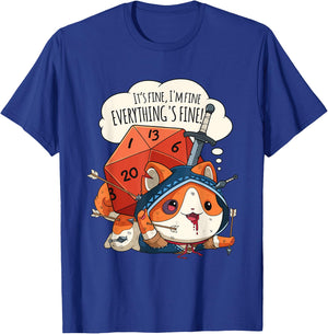 Funny Everything's Fine Cat Role Playing Game RPG T-Shirt - T-Shirt | Royal