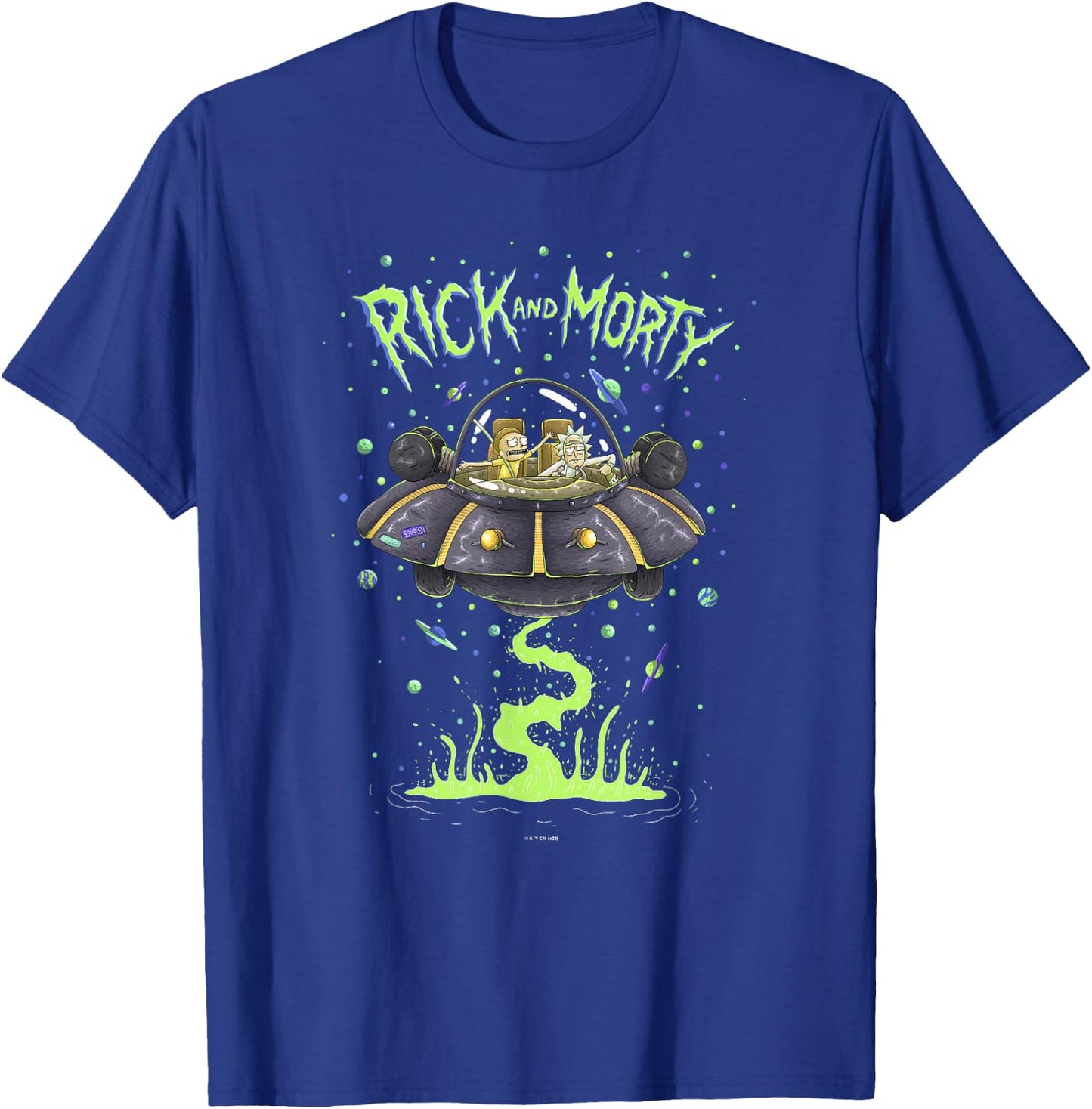 Rick and Morty Space Cruiser Launch Poster T-Shirt - T-Shirt | Royal