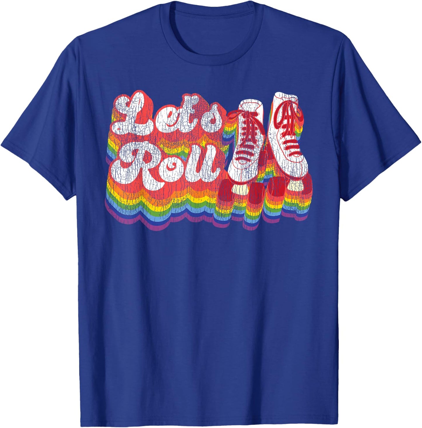 Cool Roller Skating Skate Girl 1970S Retro T-Shirt - T-Shirt | Royal
