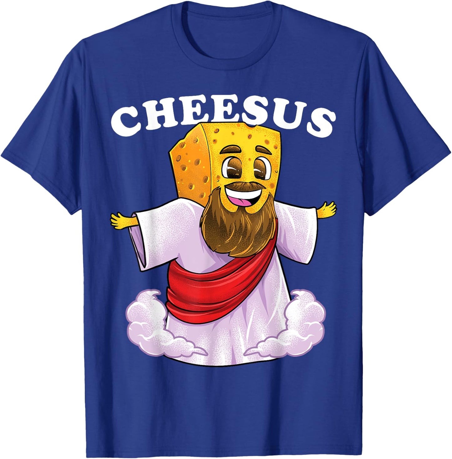 Cheesus Christ Funny Cheese Jesus Christian Pun Christmas T-Shirt - T-Shirt | Royal