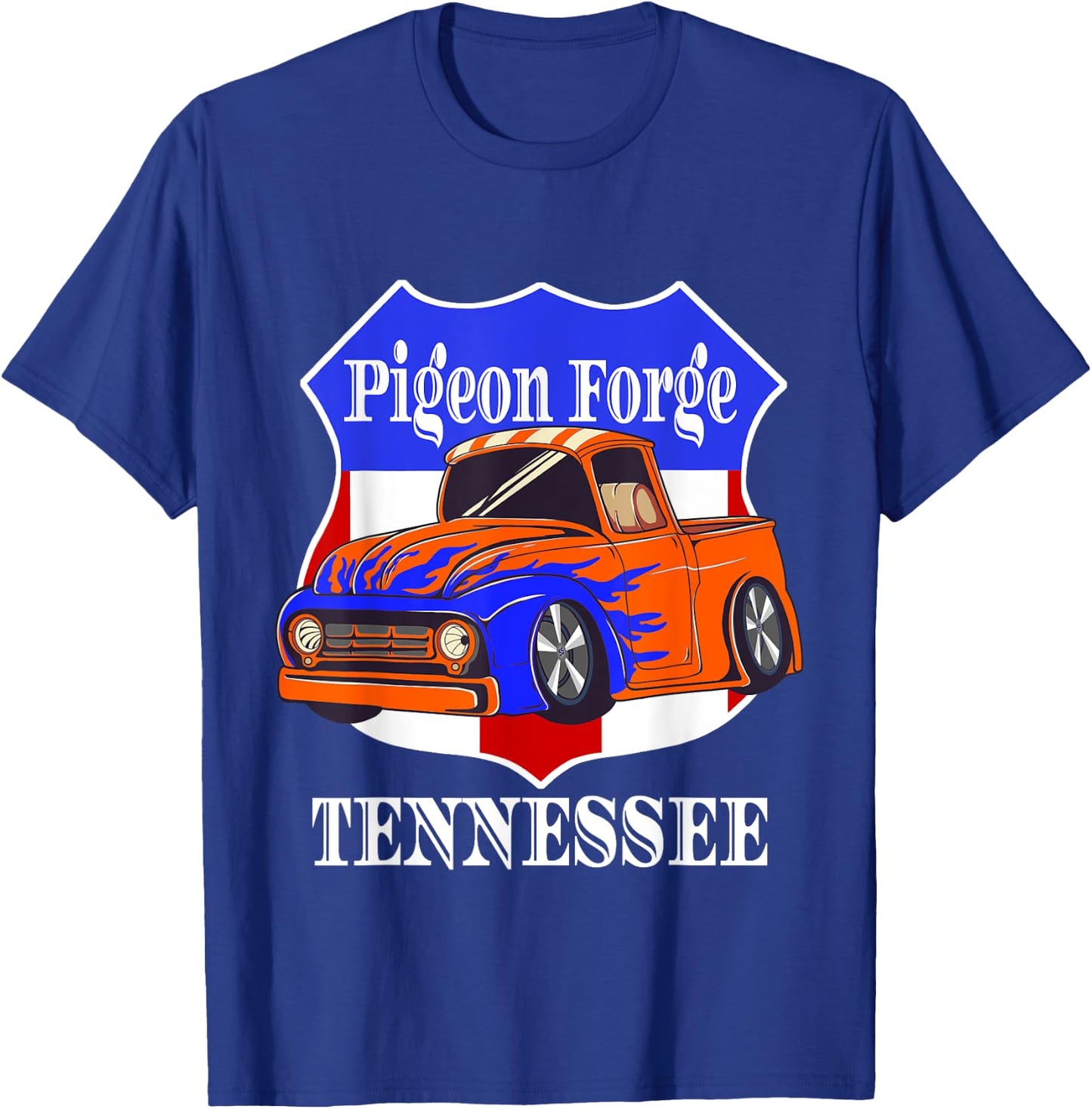 Pigeon Forge Tennessee Hot Rod Run Car Show In The Smokies T-Shirt - T-Shirt | Royal
