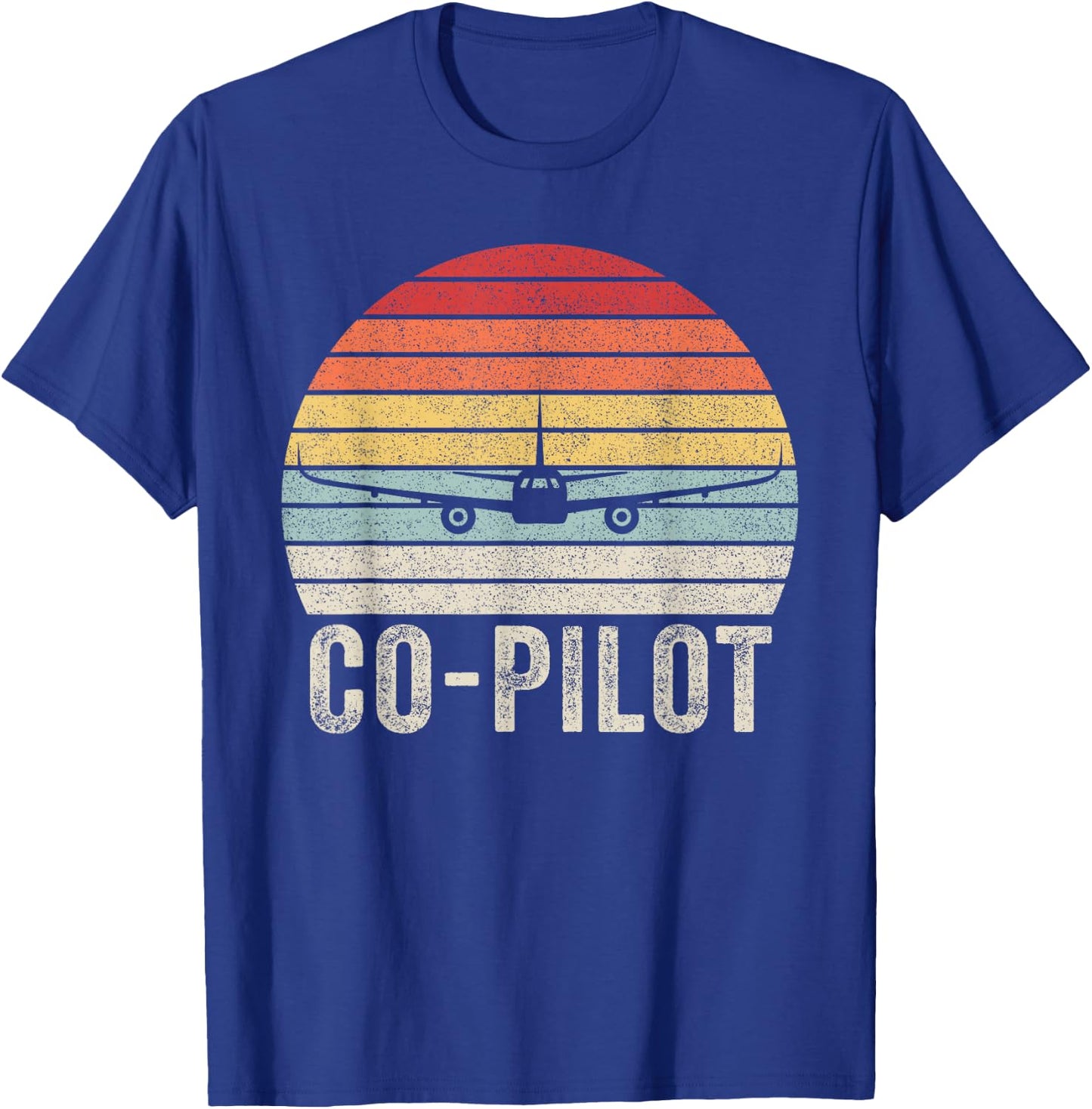 Catch Some Rays Vintage Retro Co-Pilot Pilot Gift Aviation Airplane - Men's Adults Black Short Sleeve Classic Fit Cotton Blend - Small T-Shirt - T-Shirt | Royal
