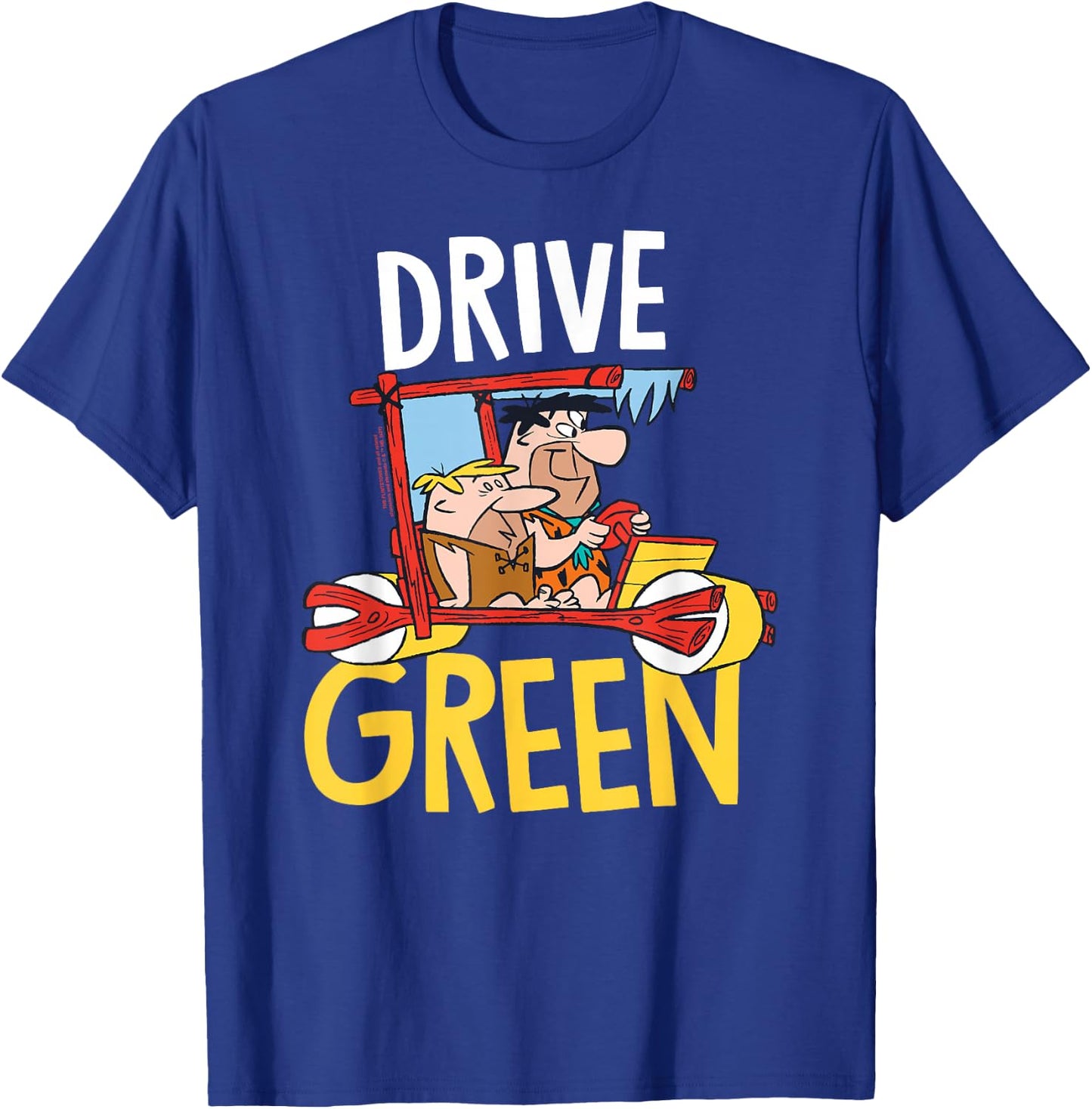 The Flintstones Fred Barney Drive Green T-Shirt - T-Shirt | Royal