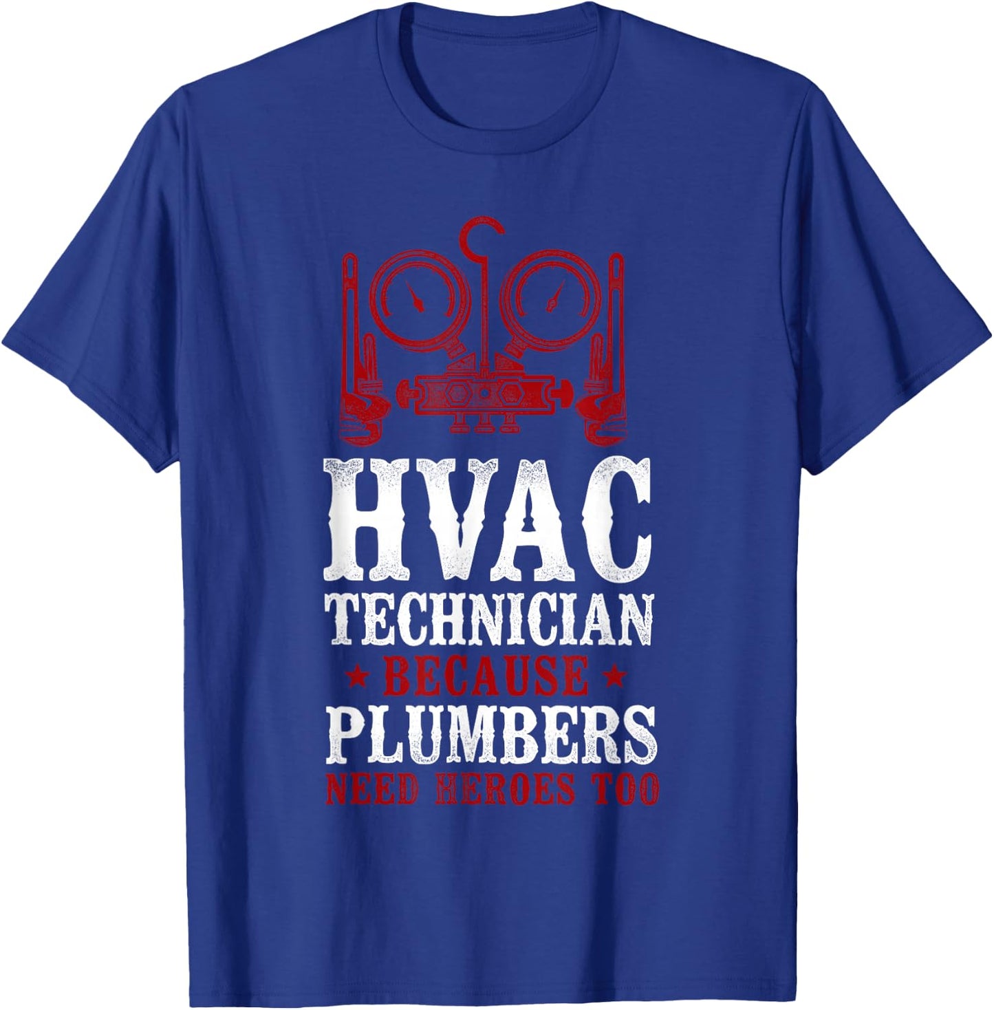 HVAC Technician Tech Vintage Hvac Technician Because T-Shirt - T-Shirt | Royal