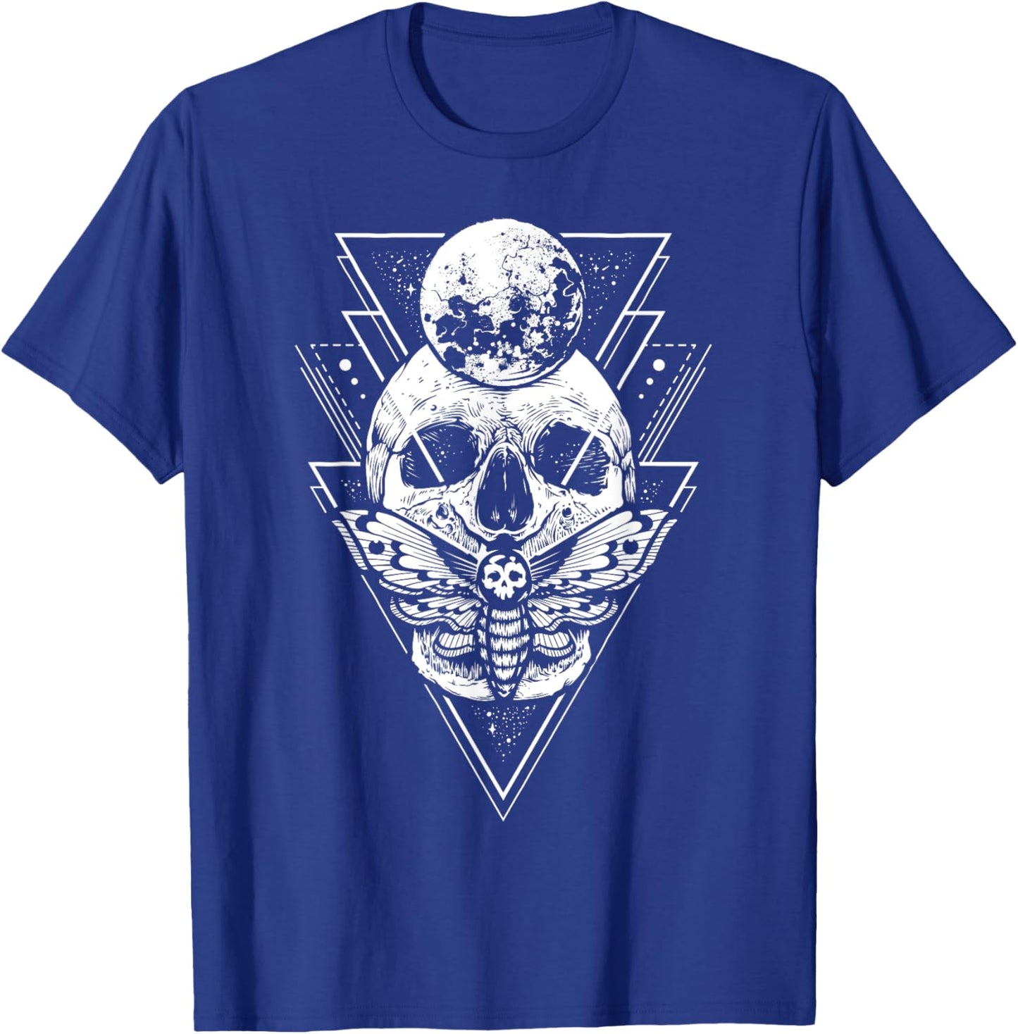 Crystal Moon and Death Moth - Mystic Pagan Skeleton T-Shirt - T-Shirt | Royal