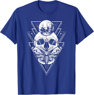 Crystal Moon and Death Moth - Mystic Pagan Skeleton T-Shirt - T-Shirt | Royal