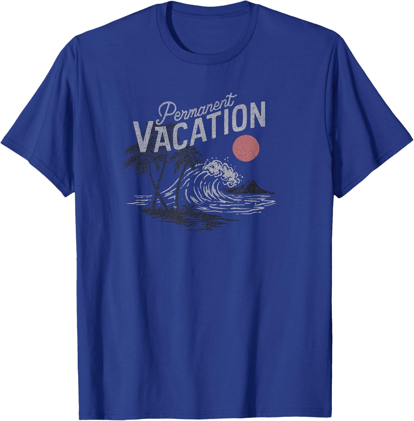 Trendy Permanent Vacation Palms & Island Scene T-Shirt - T-Shirt | Royal
