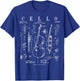 Cello Vintage Patent Cellist Drawing Print T-Shirt - T-Shirt | Royal