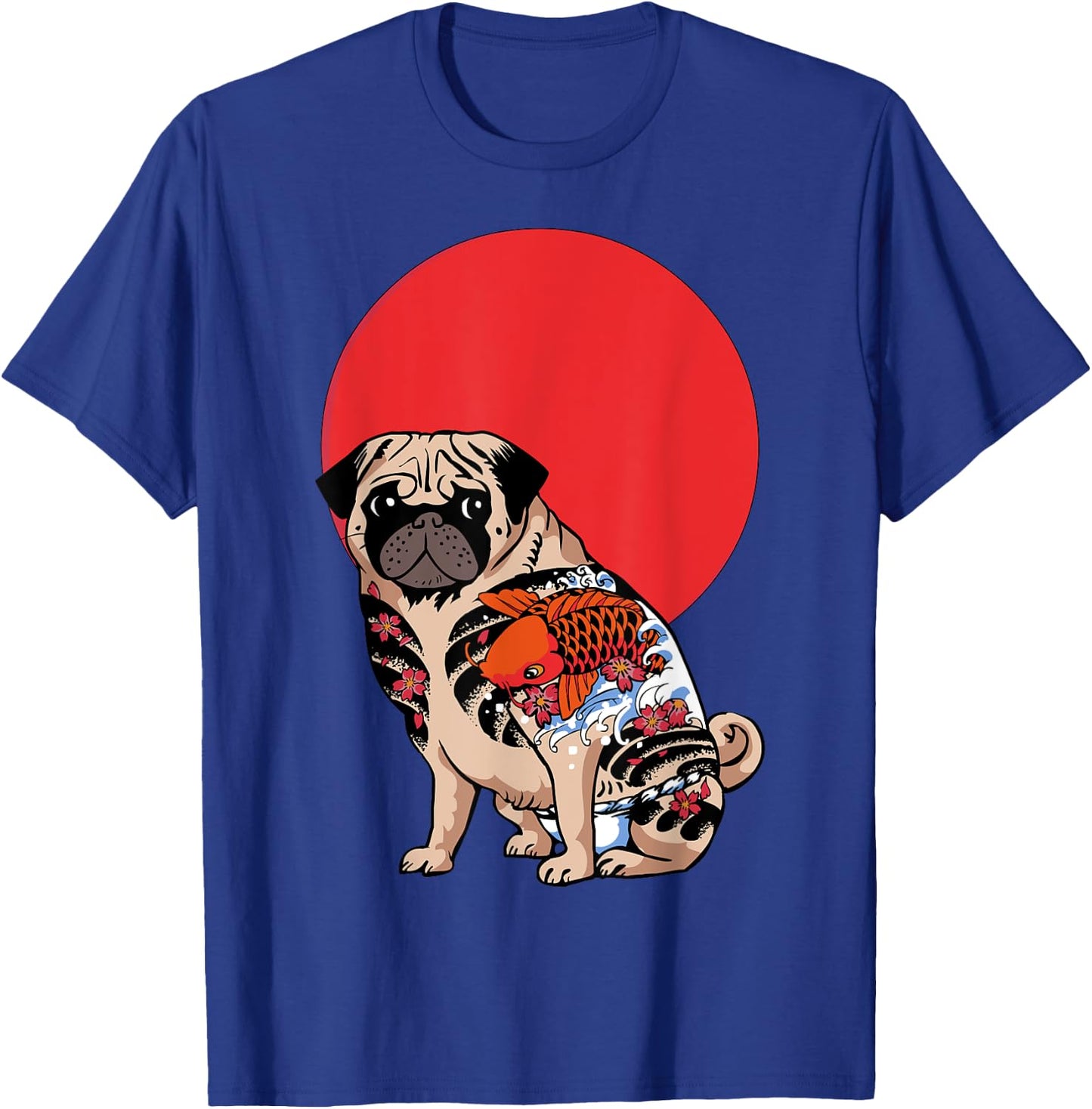 Yakuza Pug Tattoo T- Shirt by Huebucket T-Shirt - T-Shirt | Royal