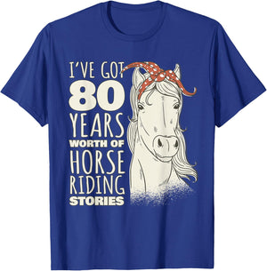 80th Birthday 80 Year Old Rider T-Shirt - T-Shirt | Royal