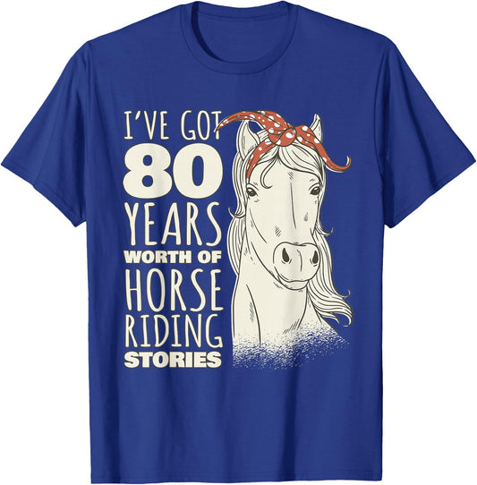 80th Birthday 80 Year Old Rider T-Shirt - T-Shirt | Royal