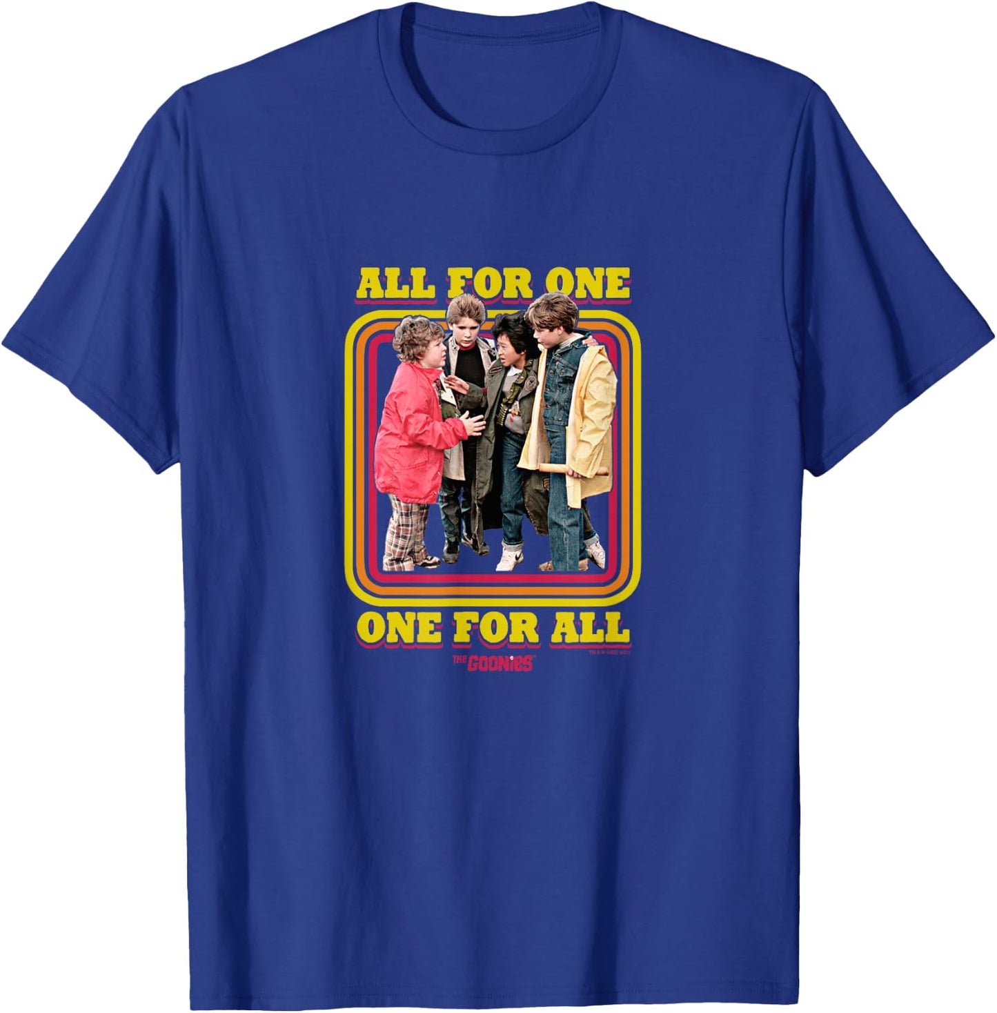 The Goonies All For One Group Edit T-Shirt - T-Shirt | Royal