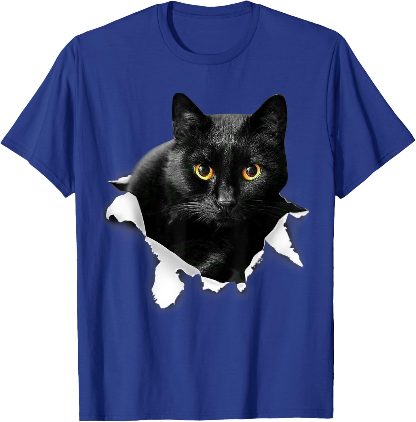 Black Cat Torn Cloth Gifts For Cat Lover, Cat Dad, Cat Mom T-Shirt - T-Shirt | Royal