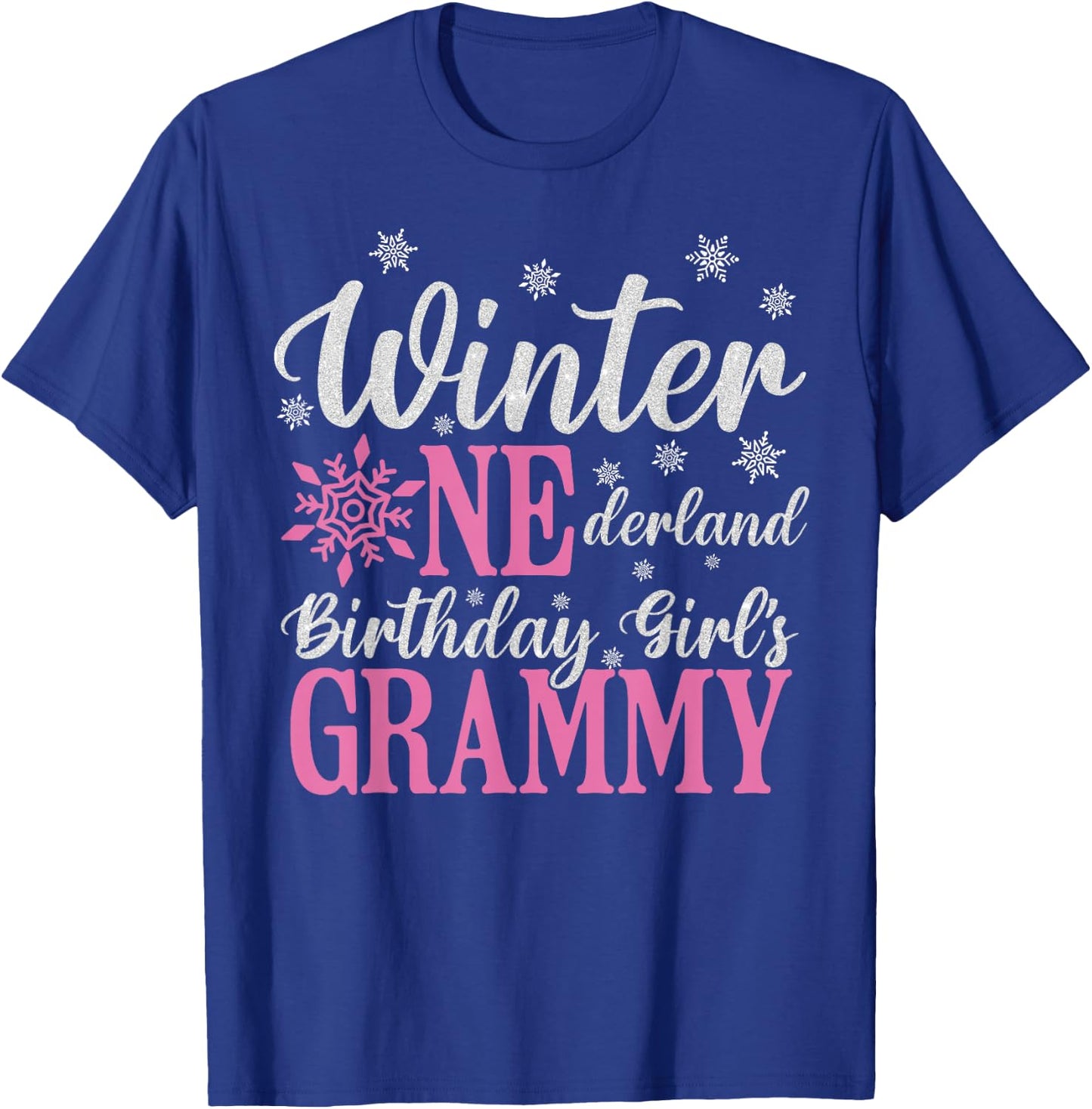 Grammy Pink Winter Onederland 1st Birthday Girl Snowflake T-Shirt - T-Shirt | Royal