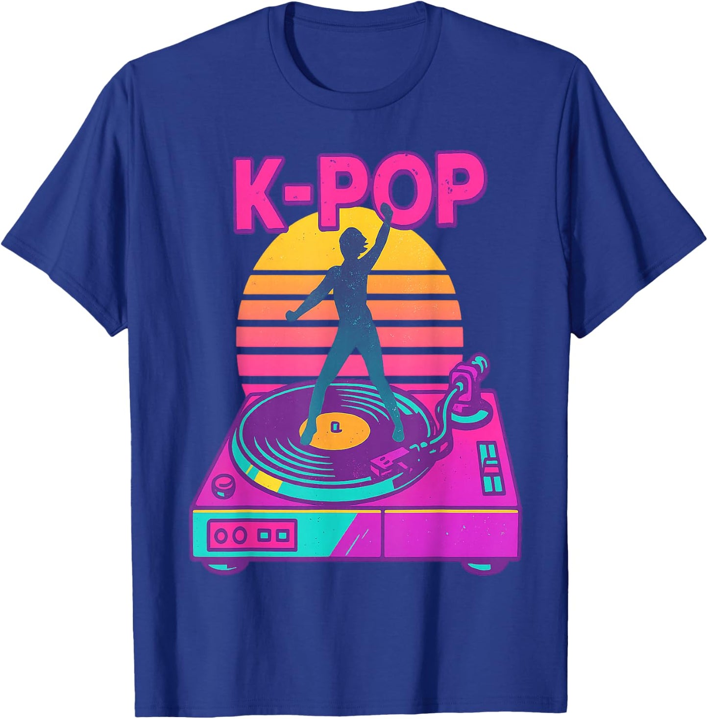K-Pop Dance Vinyl DJ Retro Sunset Music Aesthetic Korea T-Shirt - T-Shirt | Royal