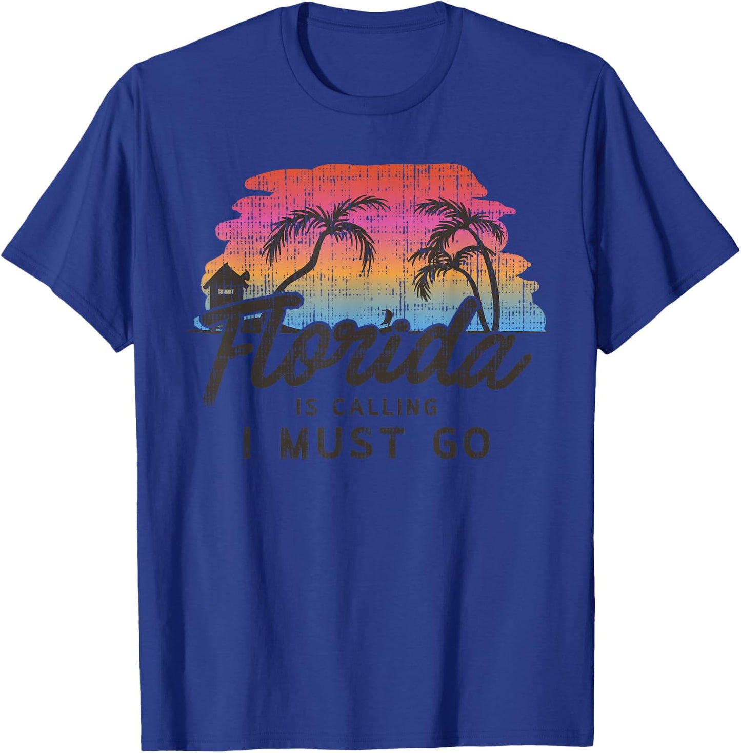 Florida Is Calling I Must Go Shirt Summer Vacation Gift T-Shirt - T-Shirt | Royal