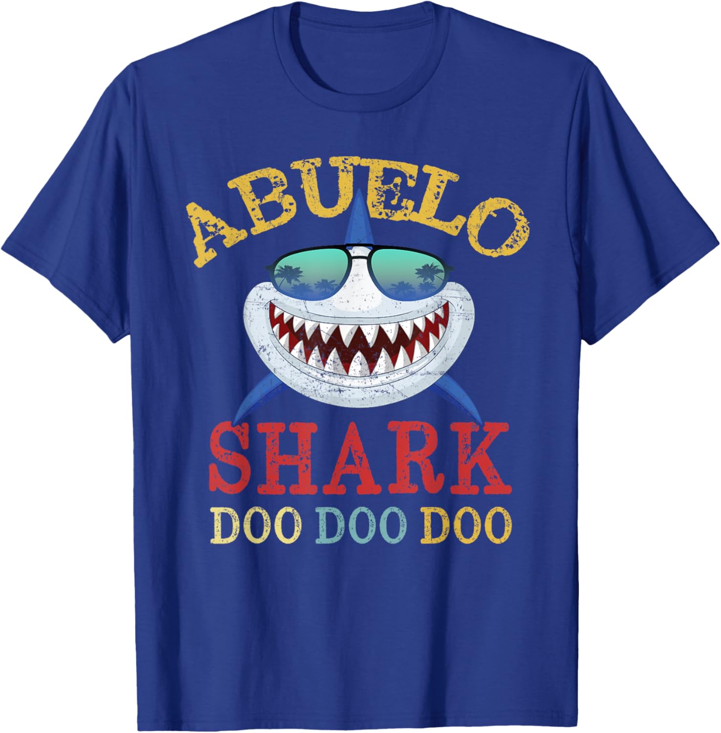 FAMILY 365 Abuelo Shark Father's Day Men Gift T-Shirt - T-Shirt | Royal