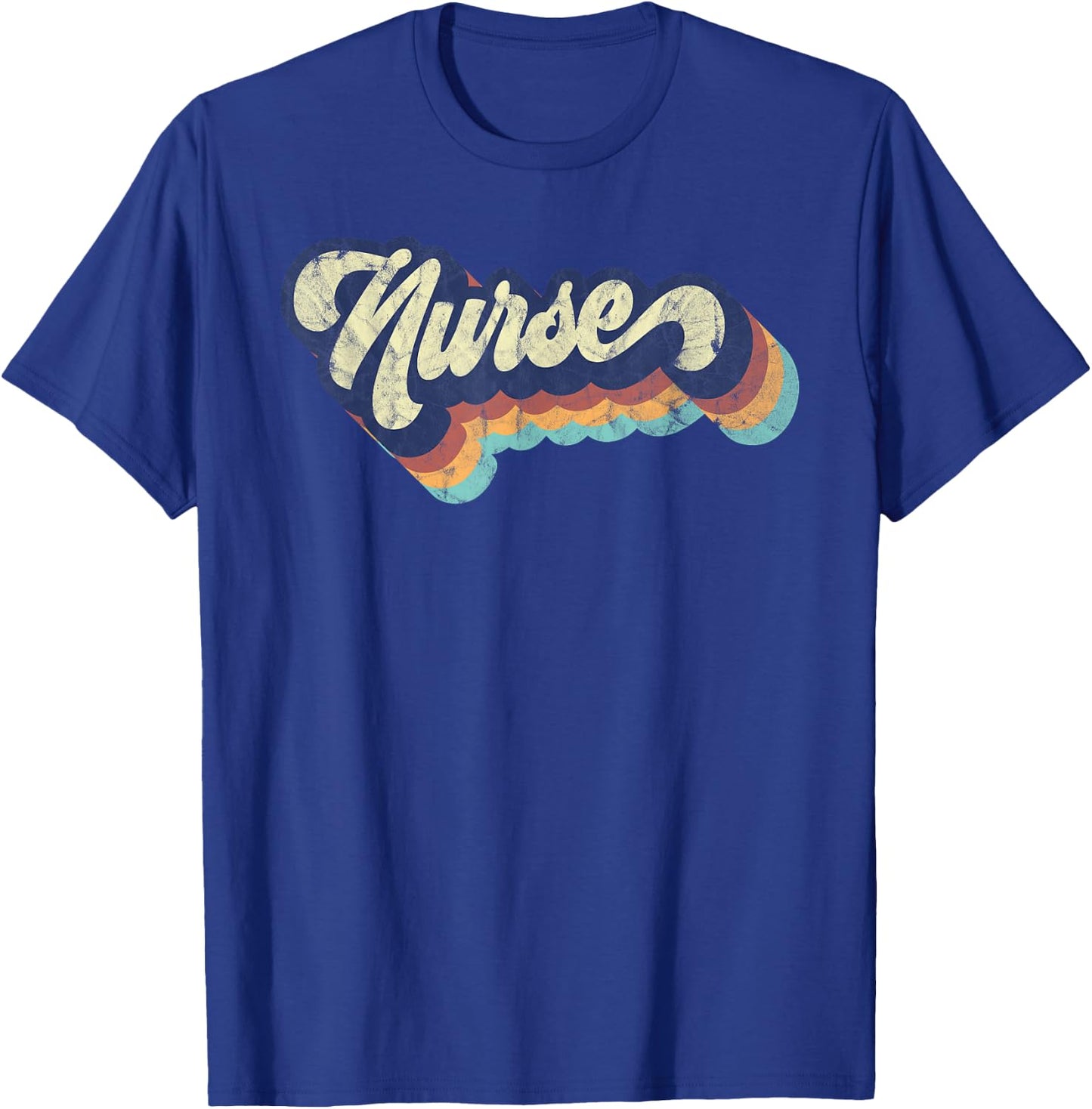 Retro Nurse Woman Wears a Nursing on Nurse's Day T-Shirt - T-Shirt | Royal