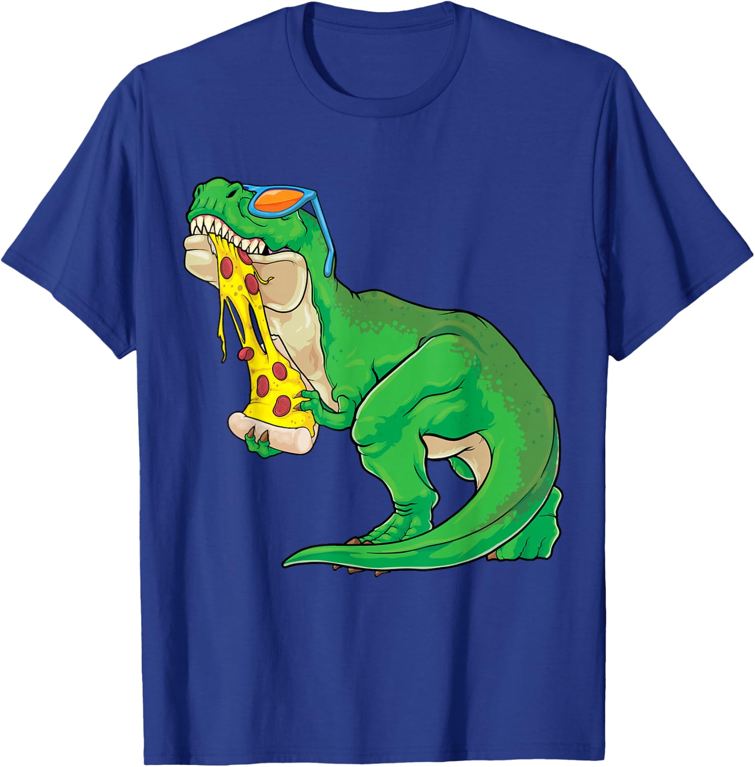 Dinosaur Eating Pizza Pizzasaurus T Rex Men Boys Kids T-Shirt - T-Shirt | Royal
