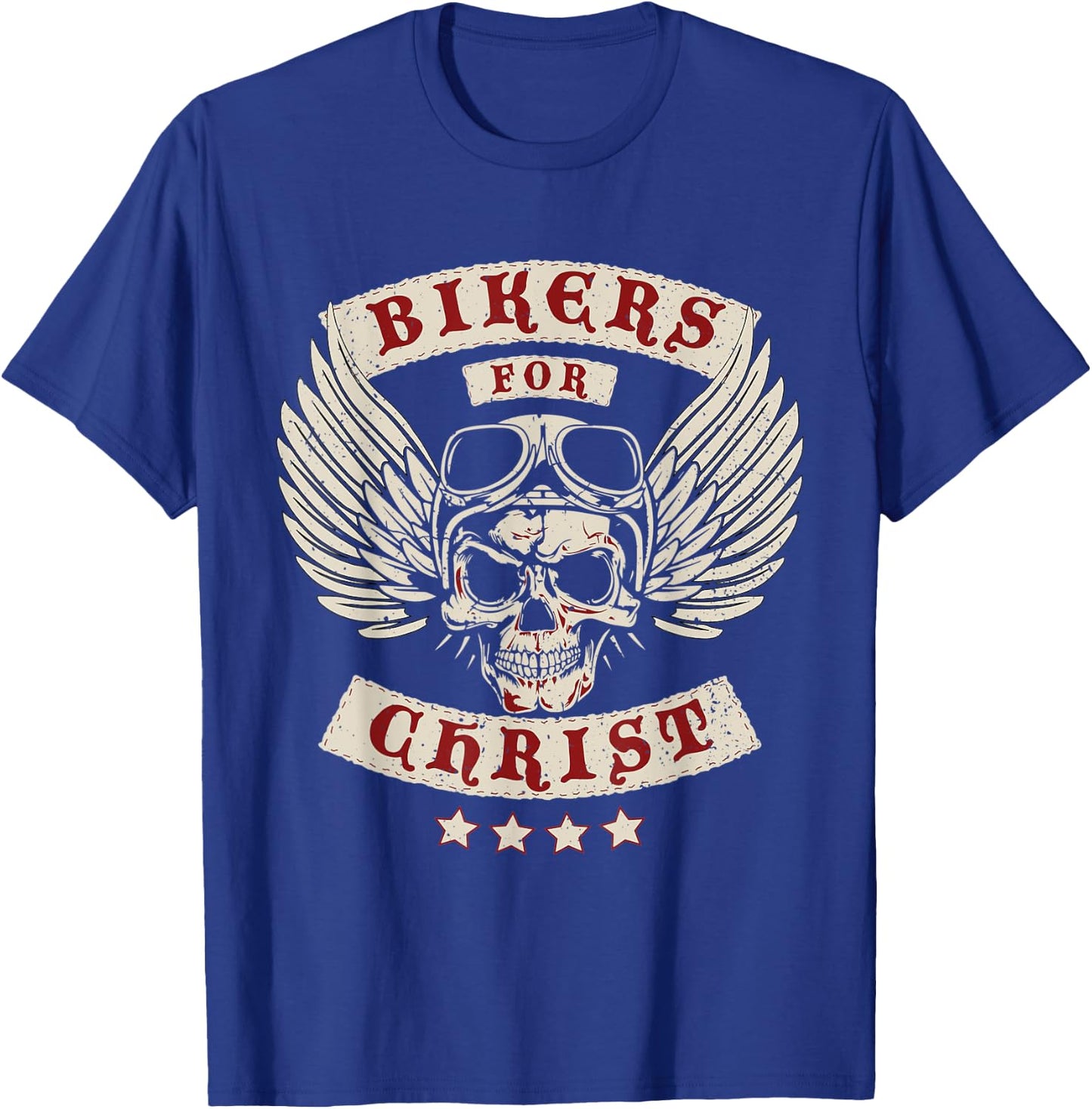 Bikers for Christ Christian Motorcycle Patch T-Shirt - T-Shirt | Royal