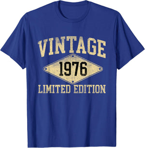 Vintage 1976 Limited Edition Year Of Birth Birthday T-Shirt - T-Shirt | Royal