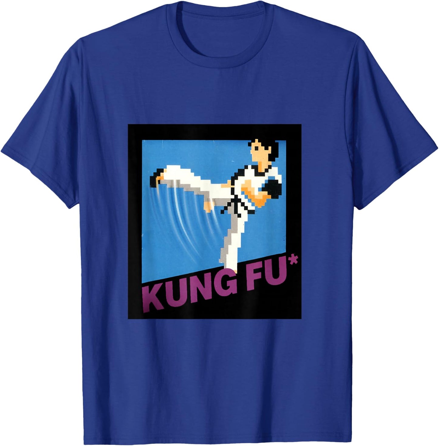 Kung Fu Kick 8 Bit Old School Video Game T-Shirt - T-Shirt | Royal