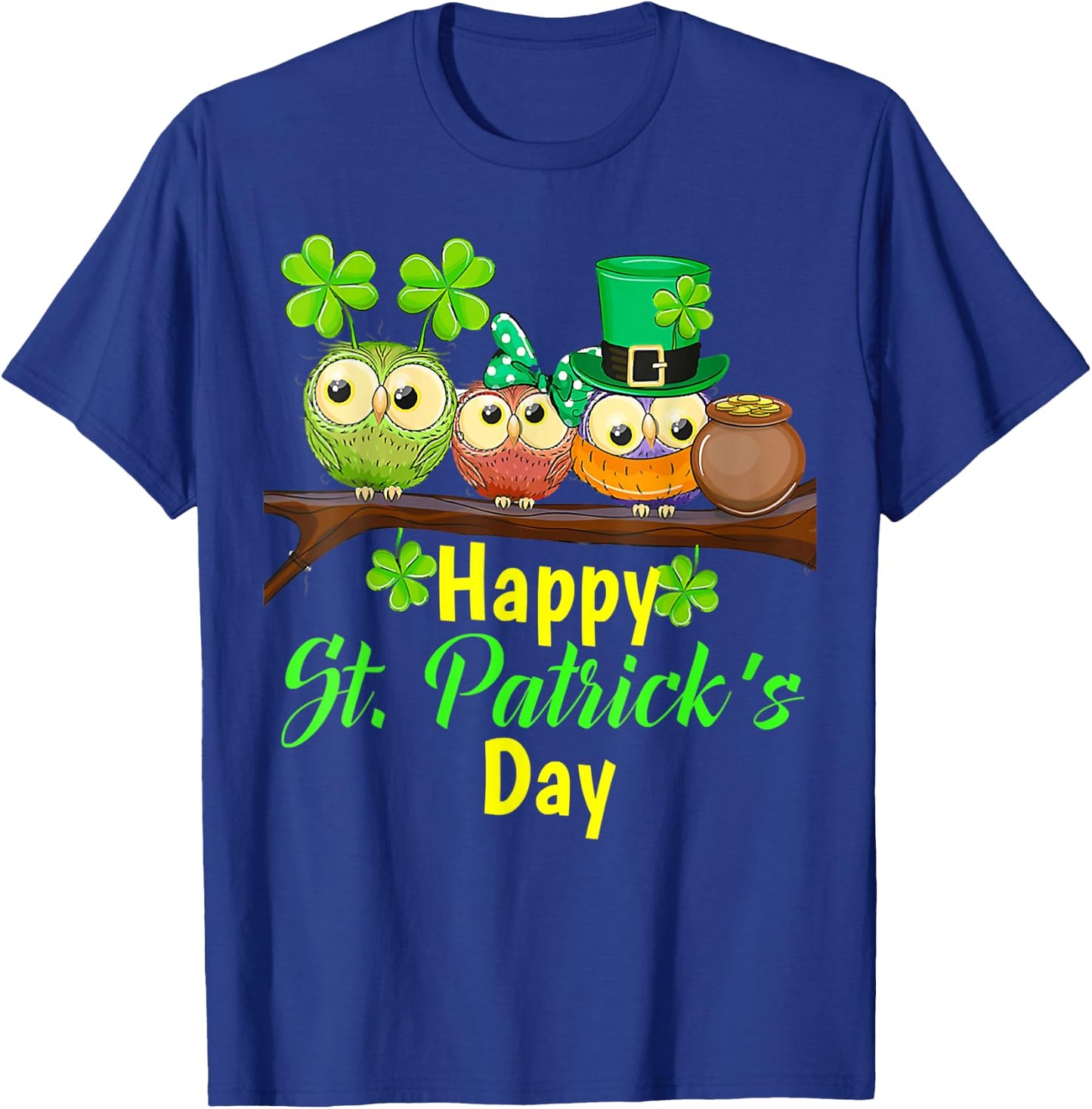 Owl Leprechaun, Happy St Patrick's Day, Matching Family T-Shirt - T-Shirt | Royal