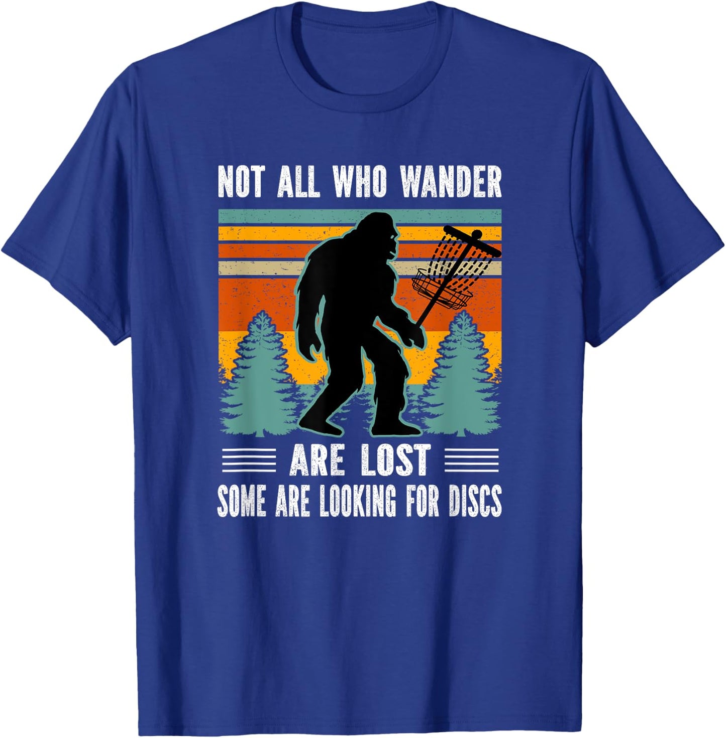Sasquatch Yeti Frisbee Golf Ultimate Bigfoot Disc Golf T-Shirt - T-Shirt | Royal