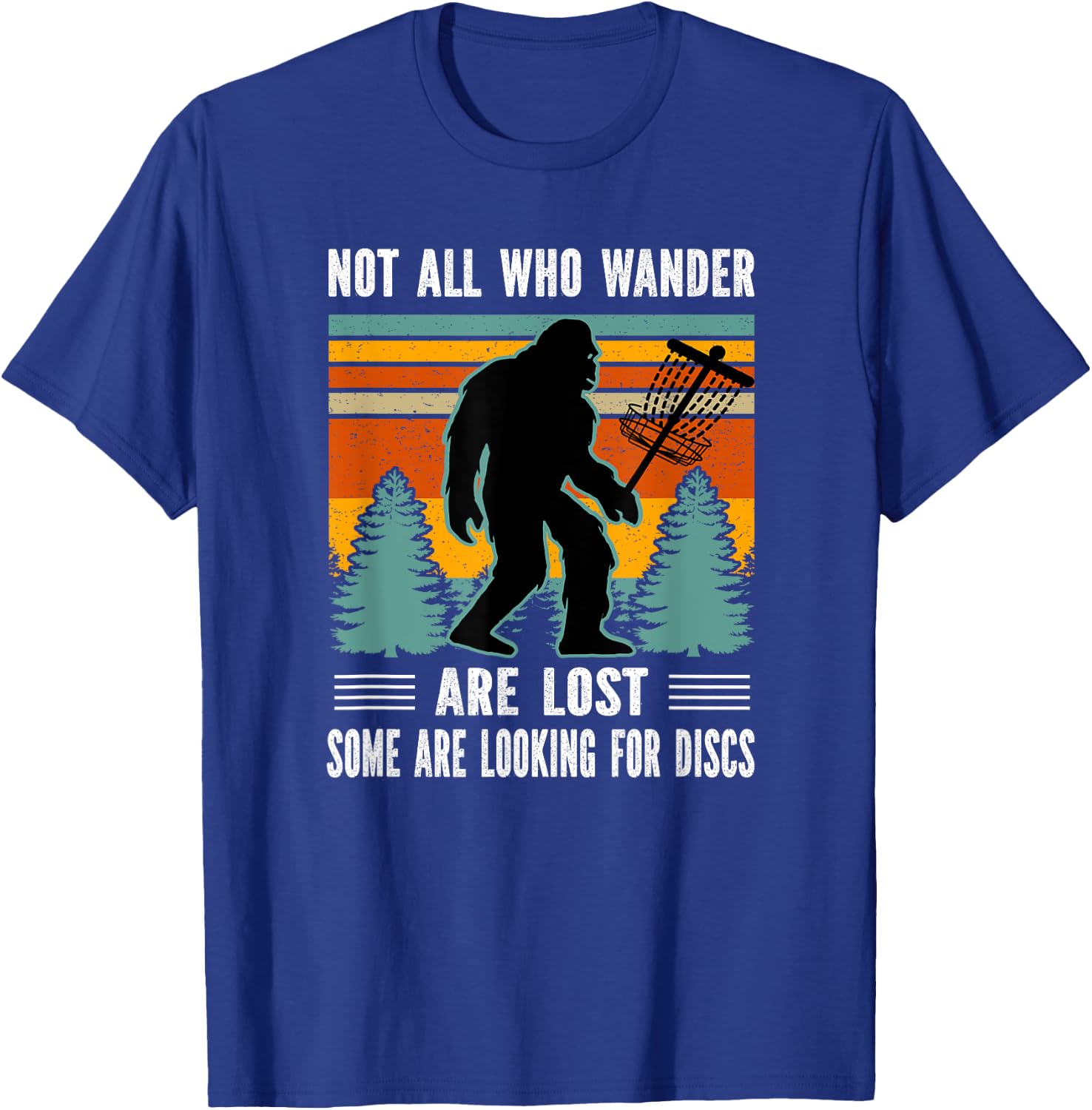 Sasquatch Yeti Frisbee Golf Ultimate Bigfoot Disc Golf T-Shirt - T-Shirt | Royal