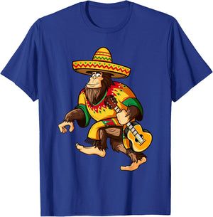 Funny Bigfoot El Squatcho Cinco De Mayo Mexican Sombrero T-Shirt - T-Shirt | Royal