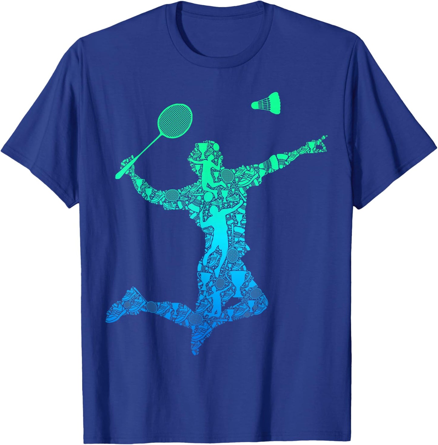 Badminton Player Shuttlecock Boys Kids Men Youth T-Shirt - T-Shirt | Royal
